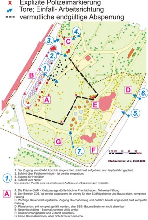 Einsatzplan zur Absperrung